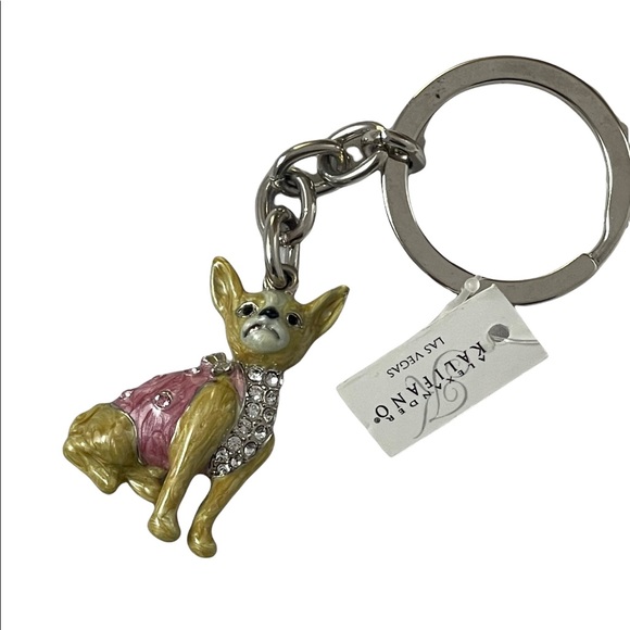 Alexander Kalifano Las Vegas “Ay Chiwawa” Key chain dog NWT rhinestones enamel - Picture 6 of 9